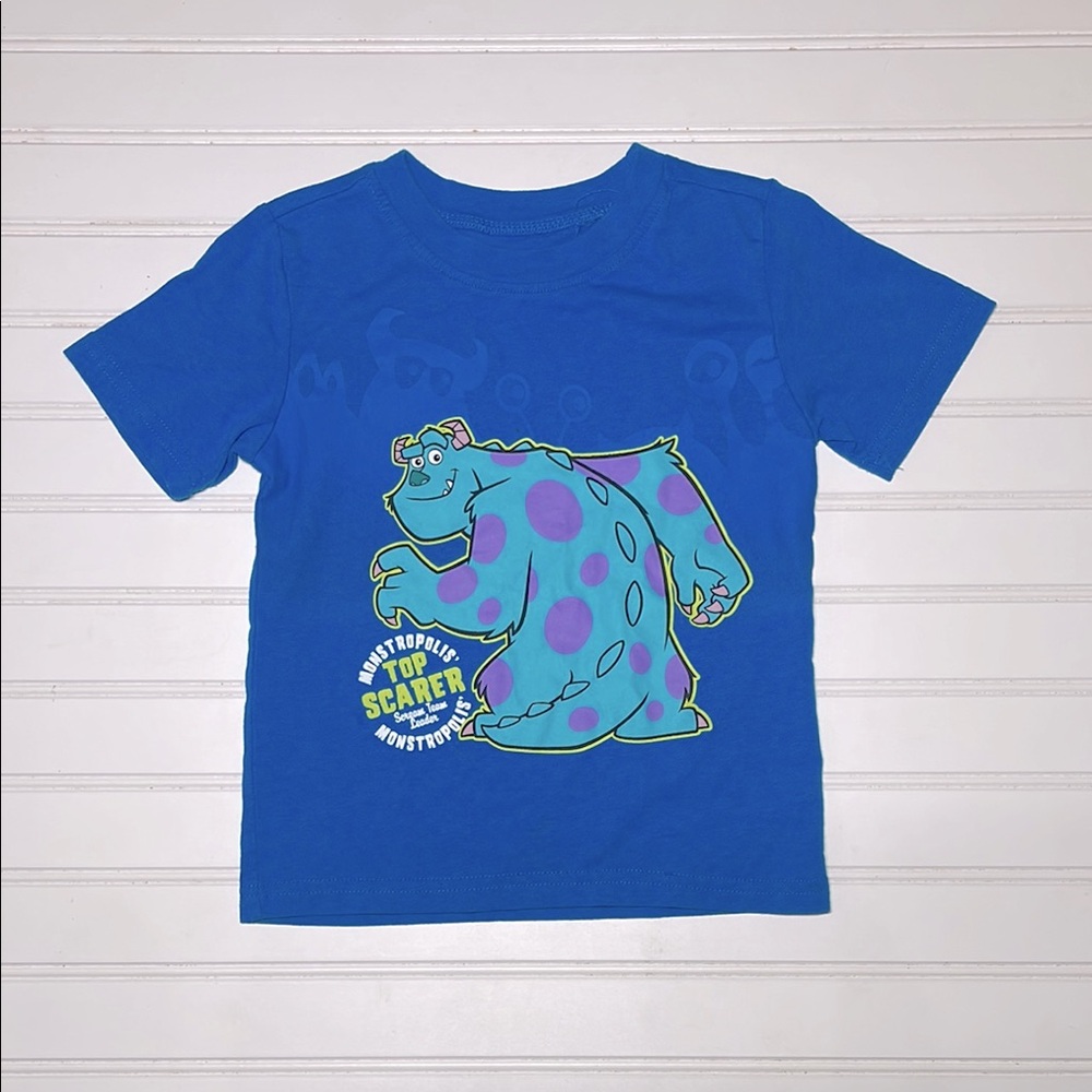 DISNEY MONSTER INC EUC Sulley Monstropolis Top Scarer Short Sleeve Shirt